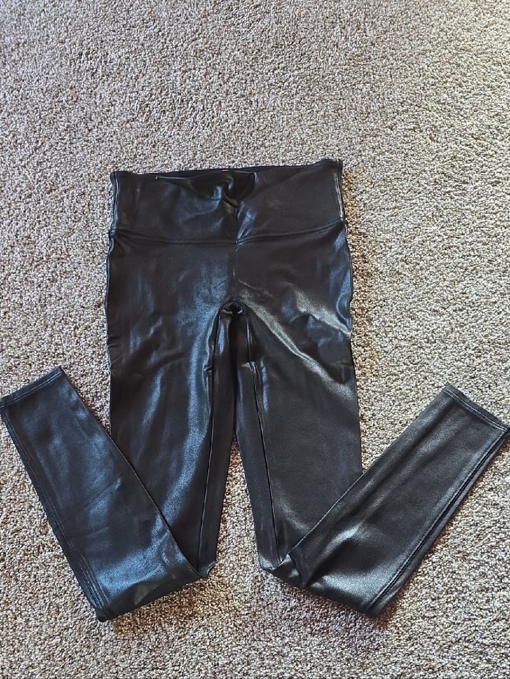 SPANX Black High-Waist Shaping Leggings with Red Tag